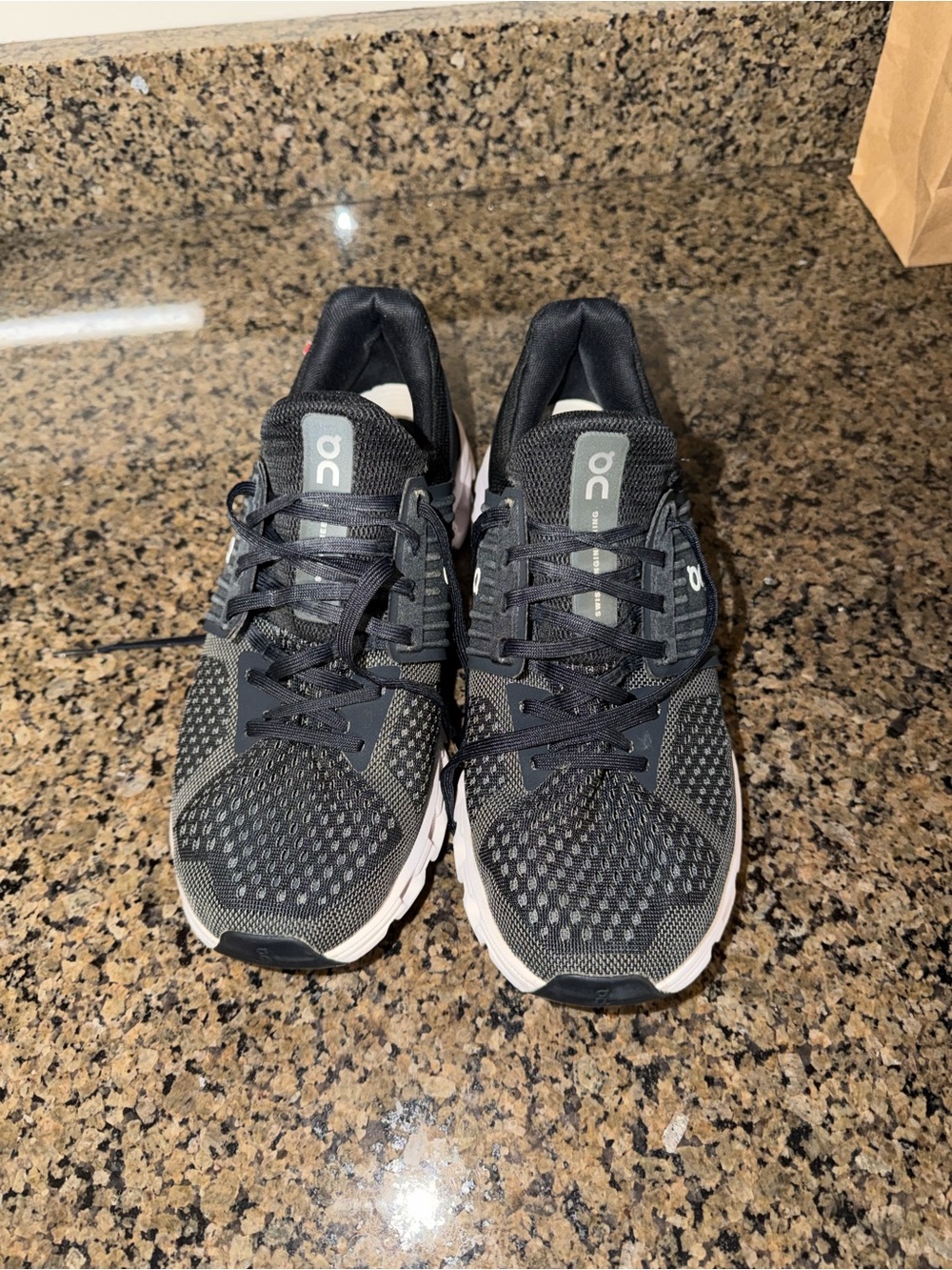On Running Womens Black and Gray Athletic Shoes